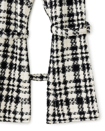 Bennu / Wooly Tweed Boot-Cut Bondage Trousers - WHITE