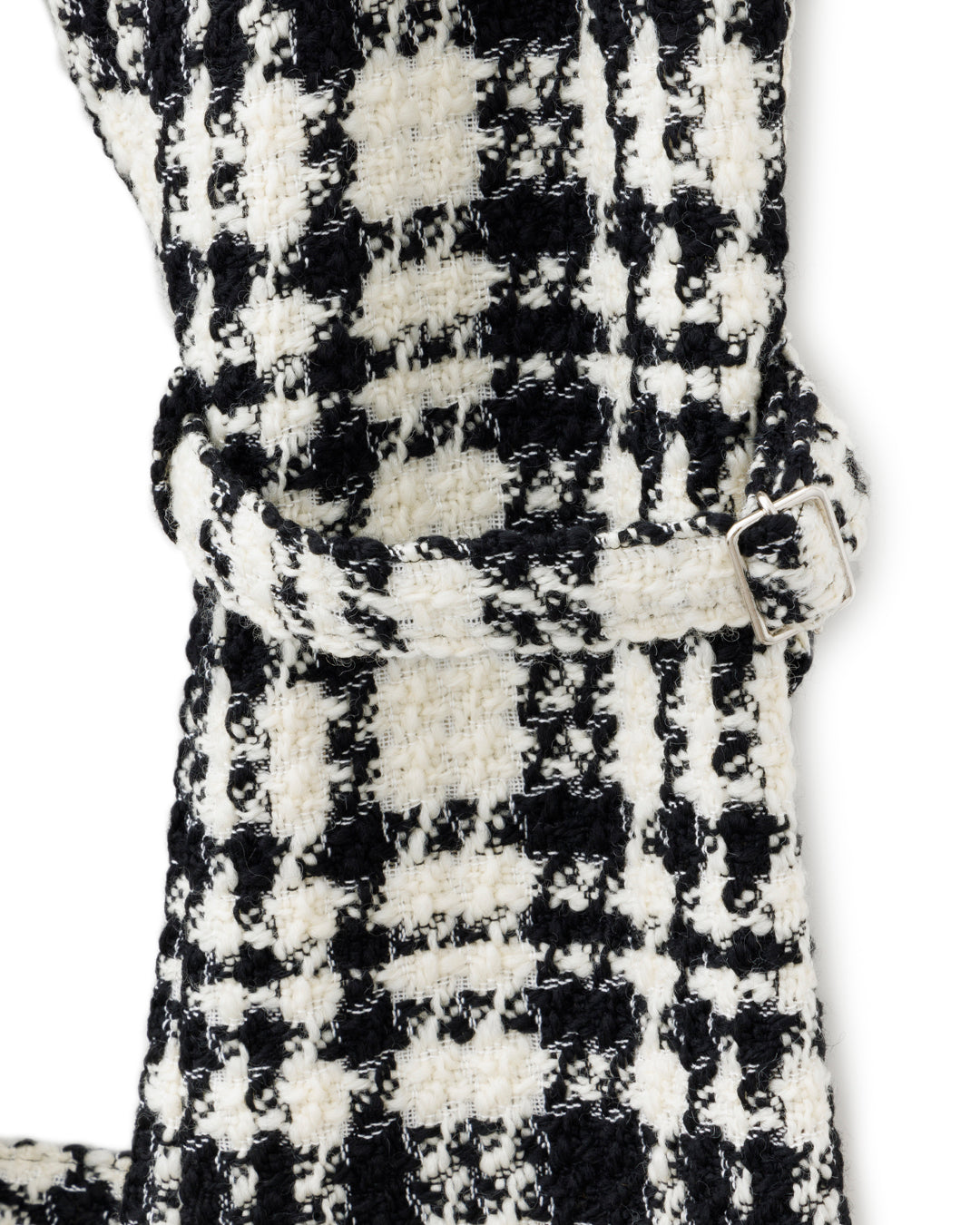 Bennu / Wooly Tweed Boot-Cut Bondage Trousers - WHITE