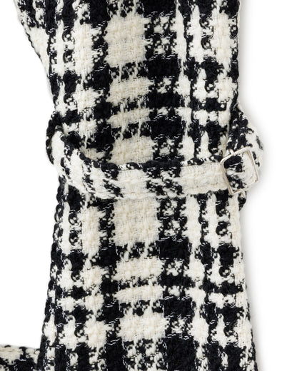 Bennu / Wooly Tweed Boot-Cut Bondage Trousers - WHITE