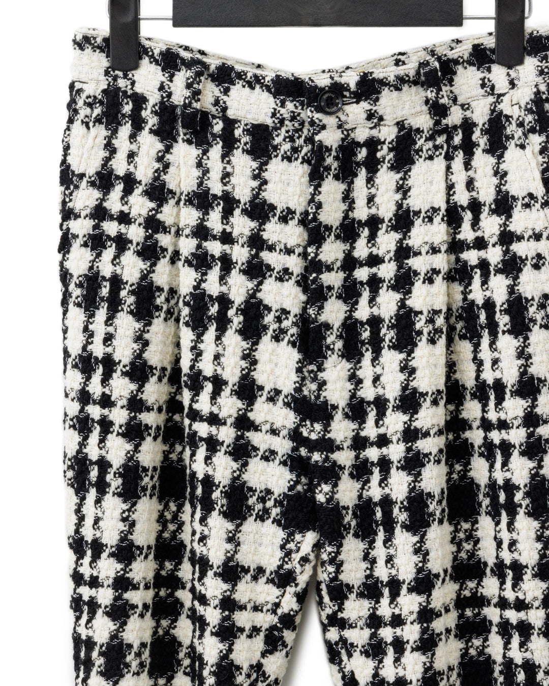 Bennu / Wooly Tweed Boot-Cut Bondage Trousers - WHITE