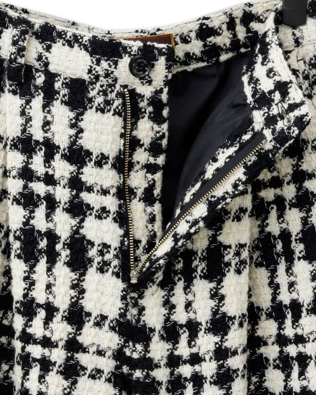 Bennu / Wooly Tweed Boot-Cut Bondage Trousers - WHITE