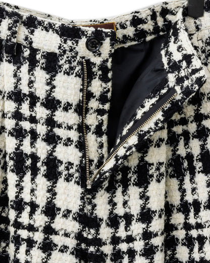 Bennu / Wooly Tweed Boot-Cut Bondage Trousers - WHITE