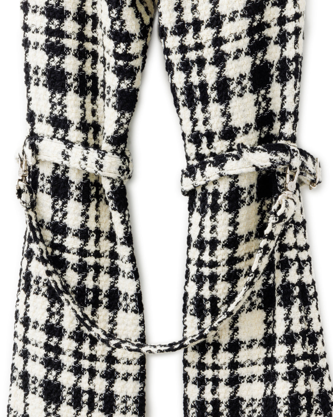Bennu / Wooly Tweed Boot-Cut Bondage Trousers - WHITE