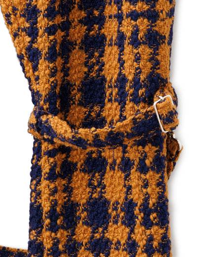 Bennu / Wooly Tweed Boot-Cut Bondage Trousers - ORANGE