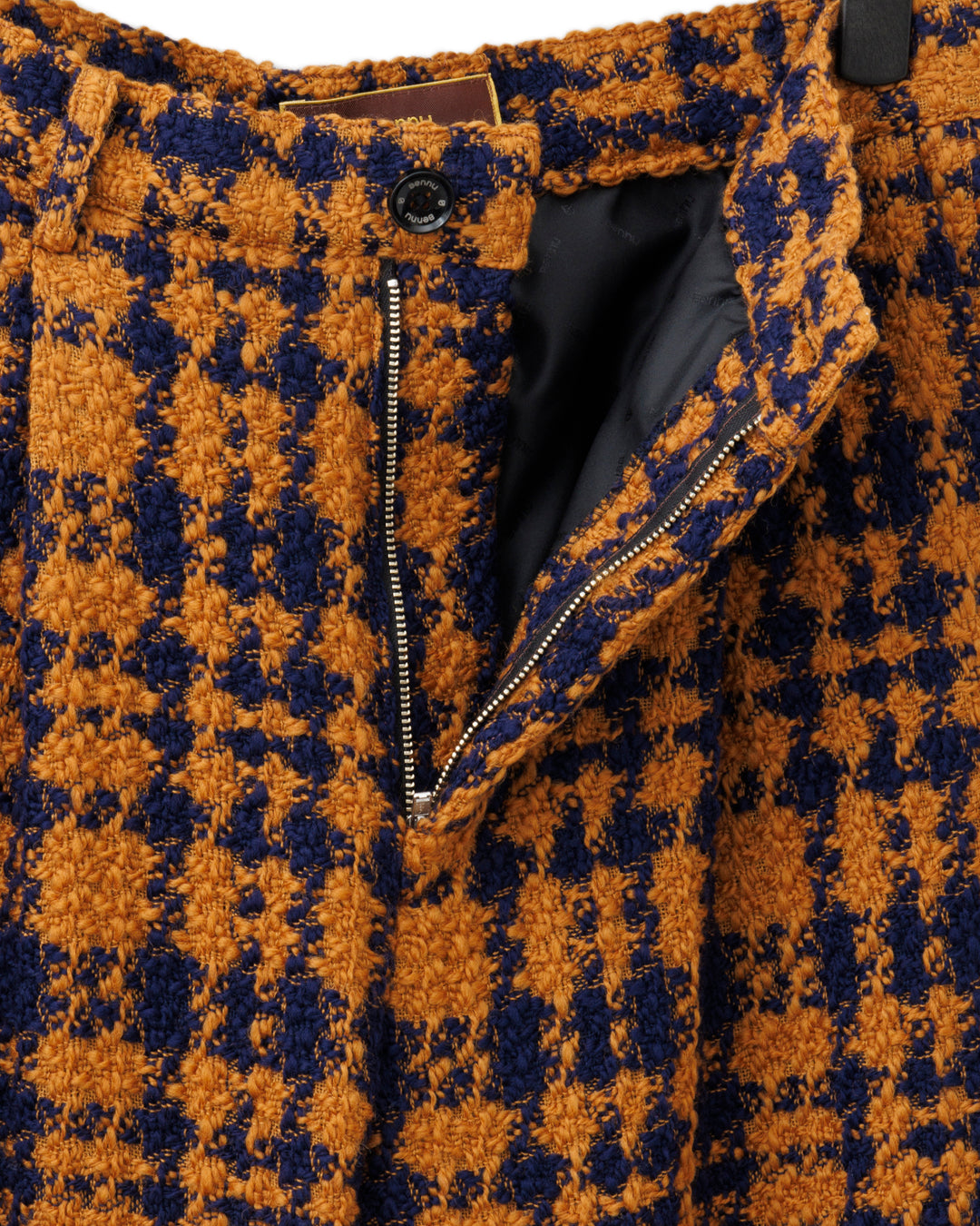 Bennu / Wooly Tweed Boot-Cut Bondage Trousers - ORANGE