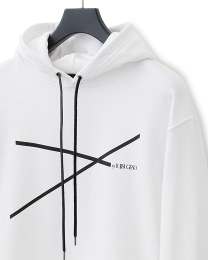 ys Yuji SUGENO / Line Art Lady Hoodie - WHITE