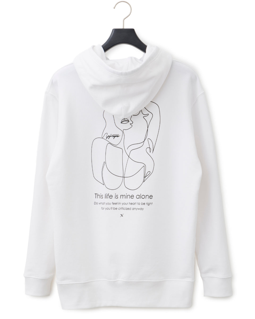 ys Yuji SUGENO / Line Art Lady Hoodie - WHITE