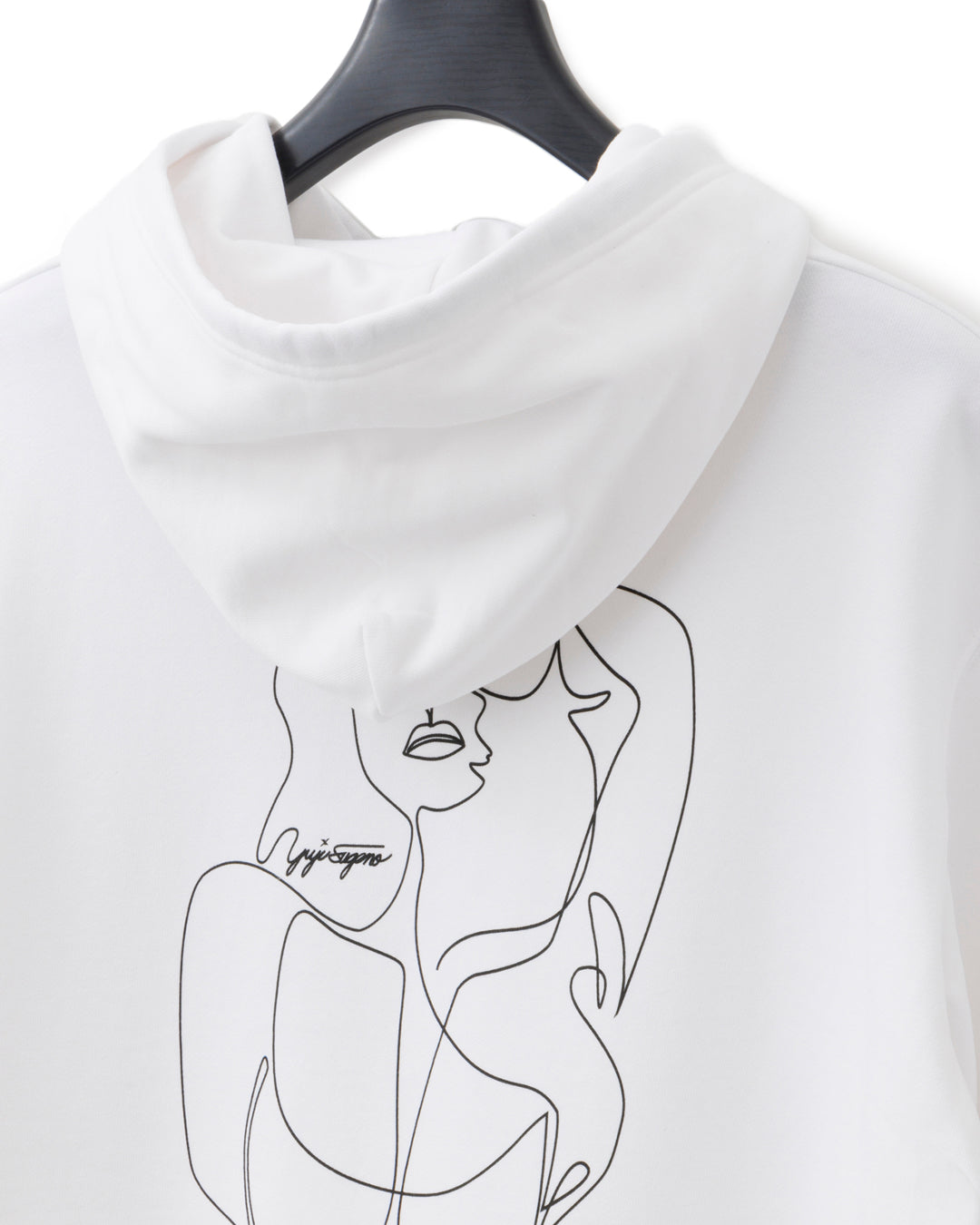 ys Yuji SUGENO / Line Art Lady Hoodie - WHITE