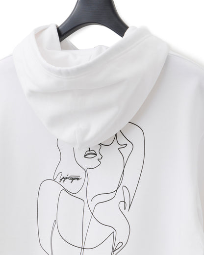 ys Yuji SUGENO / Line Art Lady Hoodie - WHITE