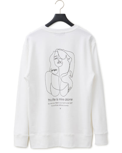 ys Yuji SUGENO / Line Art Lady Sweat - WHITE
