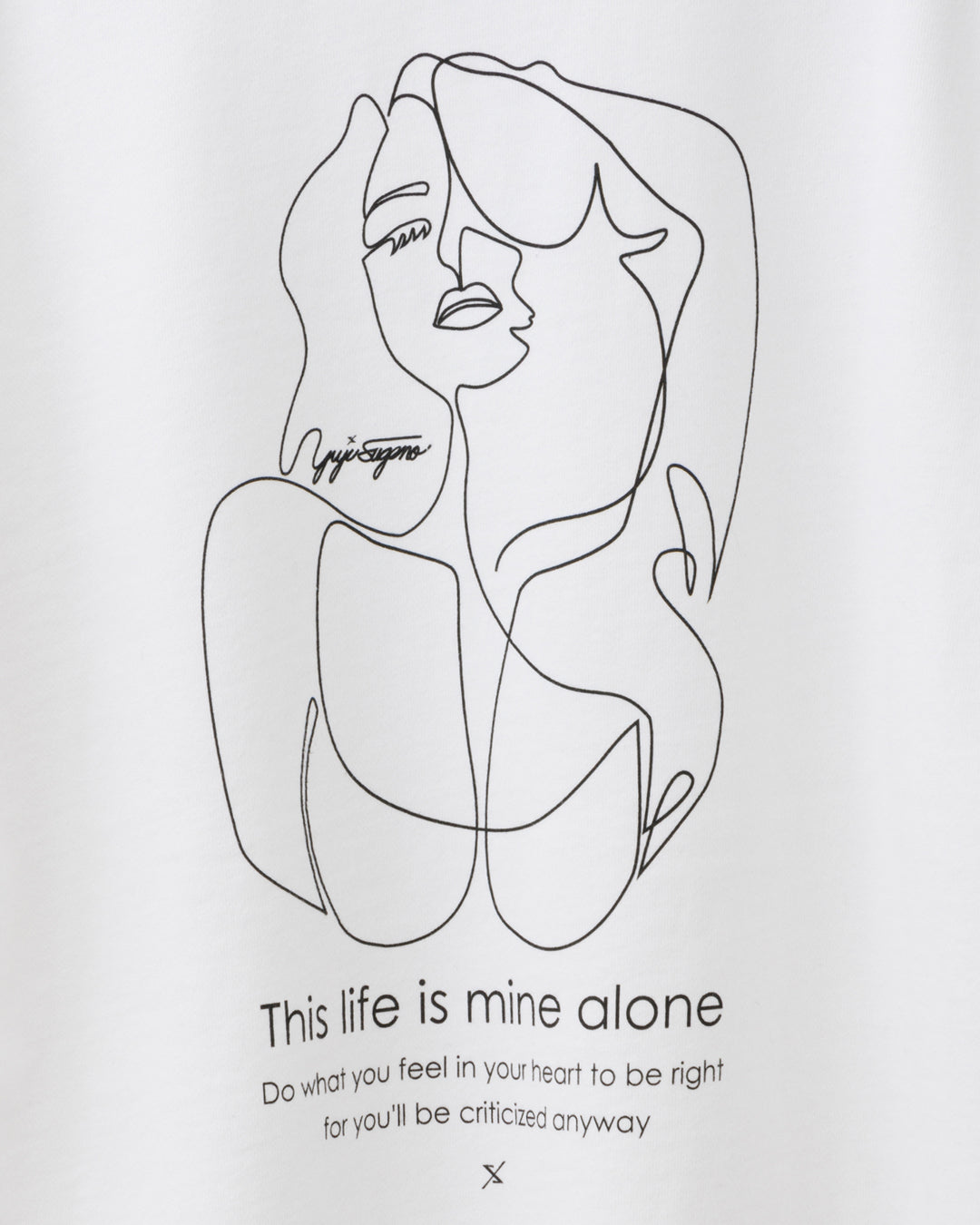 ys Yuji SUGENO / Line Art Lady Hoodie - WHITE