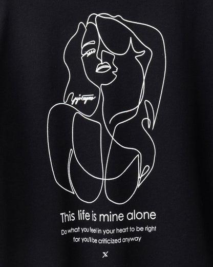 ys Yuji SUGENO / Line Art Lady Sweat - BLACK