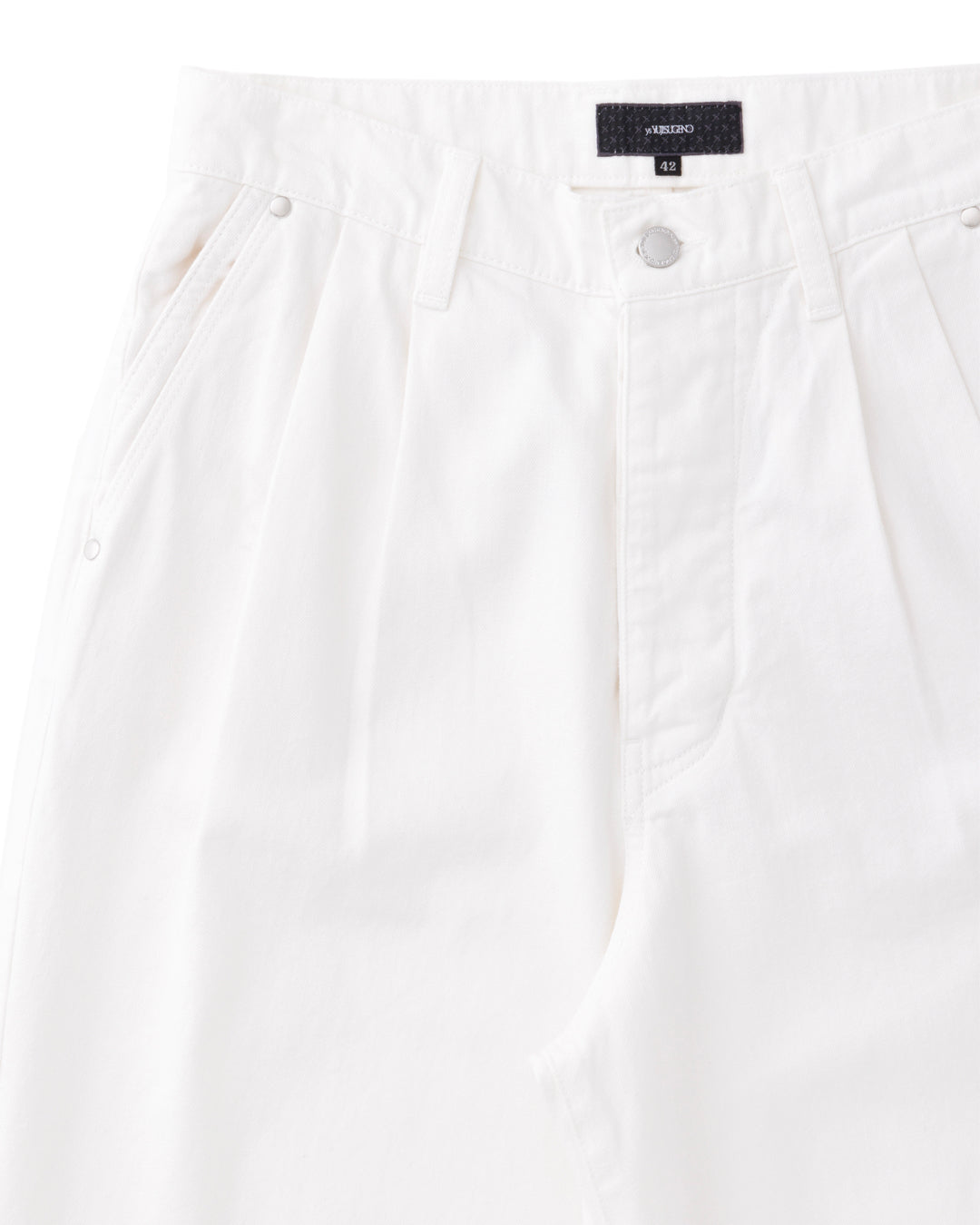 ys Yuji SUGENO / White Denim 2Tuck Wide Pants
