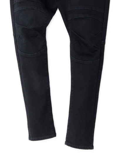ys Yuji SUGENO / Supima Hybrid Denim Sarrouel Skinny Pants - BLACK