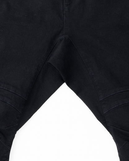 ys Yuji SUGENO / Supima Hybrid Denim Sarrouel Skinny Pants - BLACK