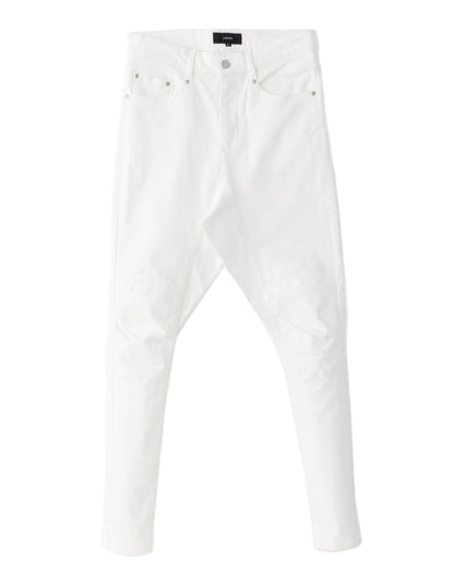 ys Yuji SUGENO / Supima Hybrid Denim Sarrouel Skinny Pants - WHITE
