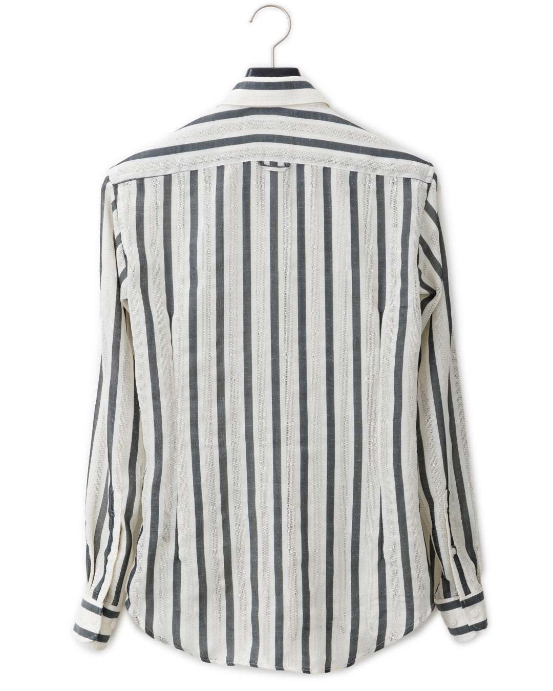 ys Yuji SUGENO / Karami Stripe Regular Shirt with Ascot Stole - IVORY