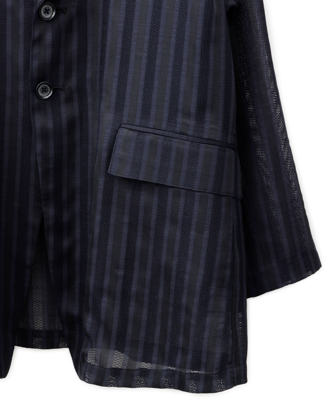 ys Yuji SUGENO / Karami Stripe Over Jacket - BLACK