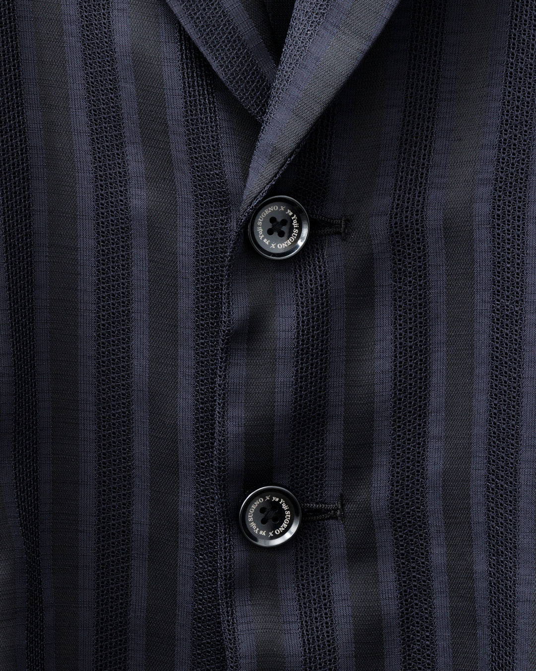 ys Yuji SUGENO / Karami Stripe Over Jacket - BLACK