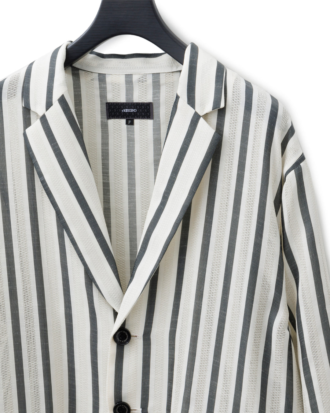 ys Yuji SUGENO / Karami Stripe Over Jacket - IVORY