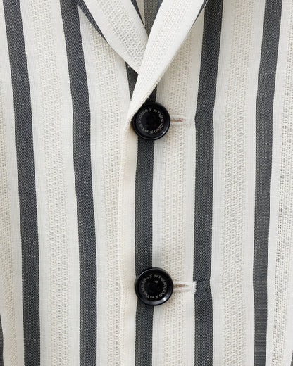 ys Yuji SUGENO / Karami Stripe Over Jacket - IVORY