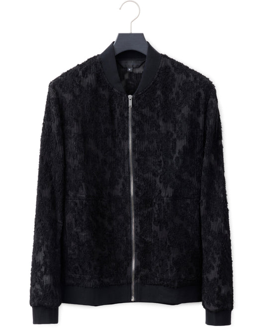 HARRISON WONG / Burnt Out Flower Pattern Pleated Jacket
