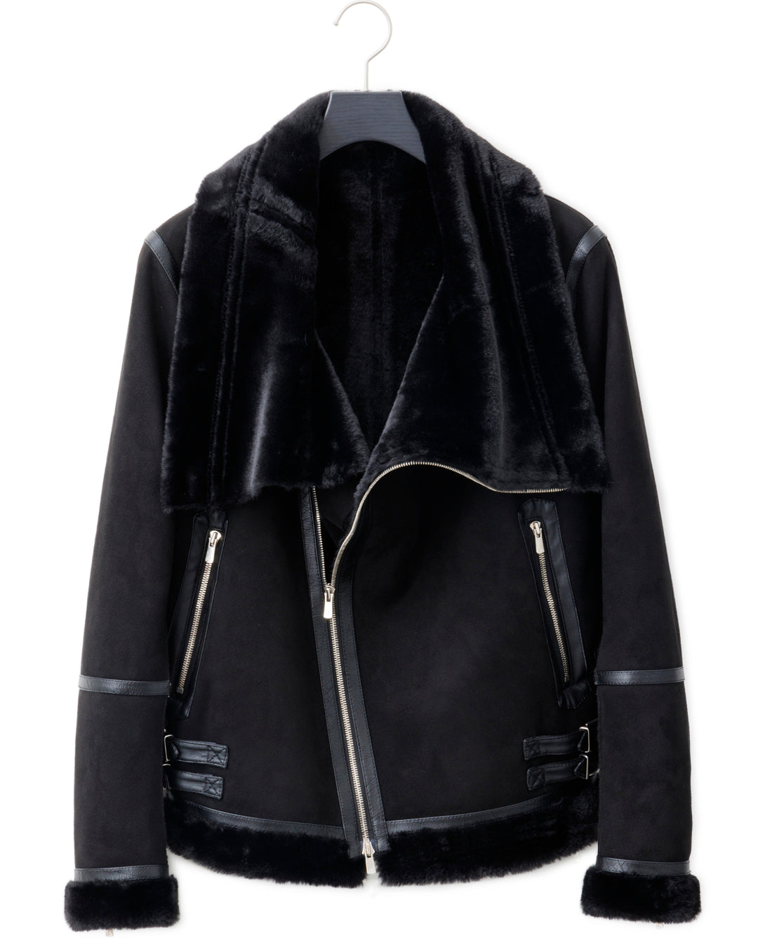 ys Yuji SUGENO / Bonded Shearling High Collar Riders Jacket