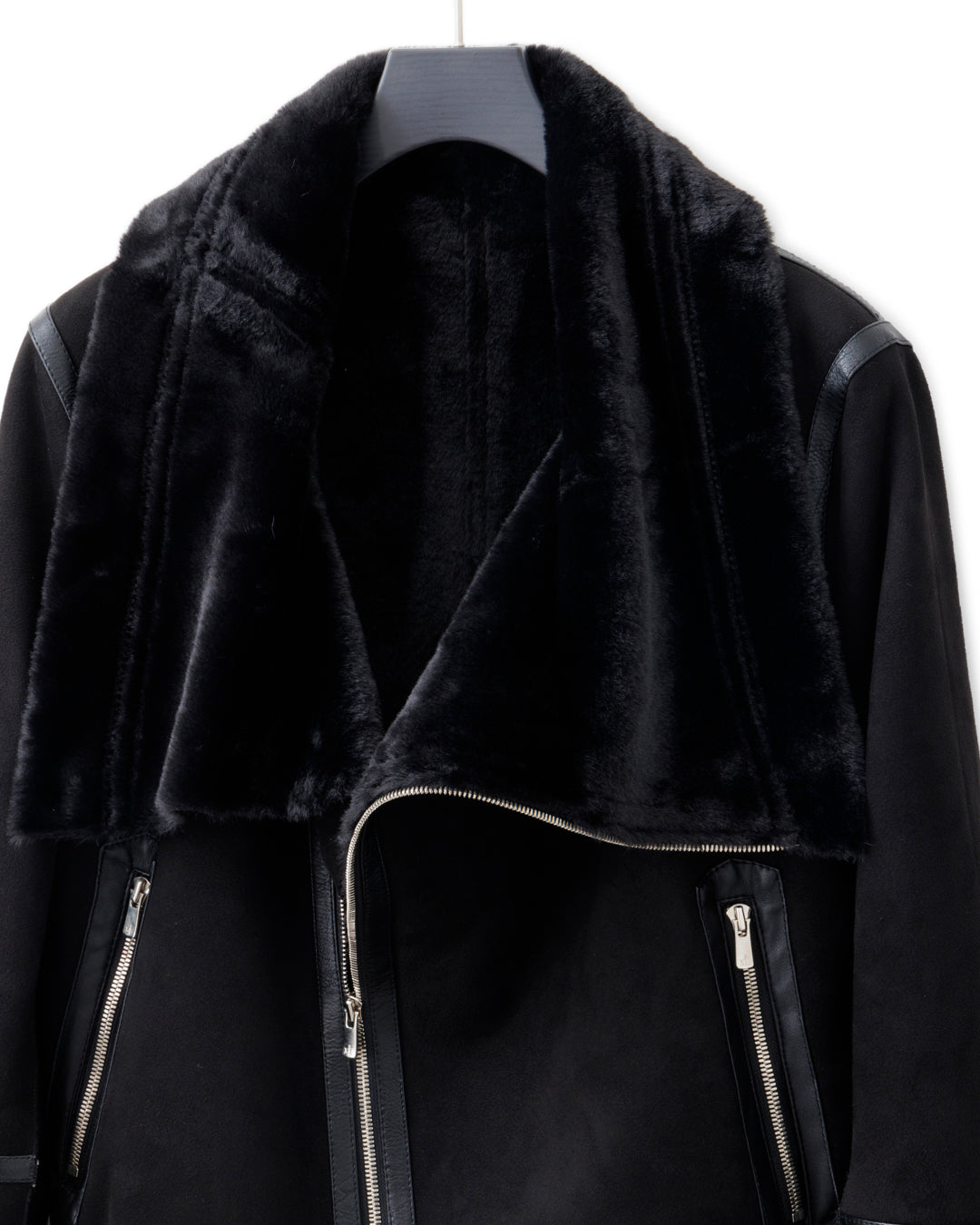 ys Yuji SUGENO / Bonded Shearling High Collar Riders Jacket