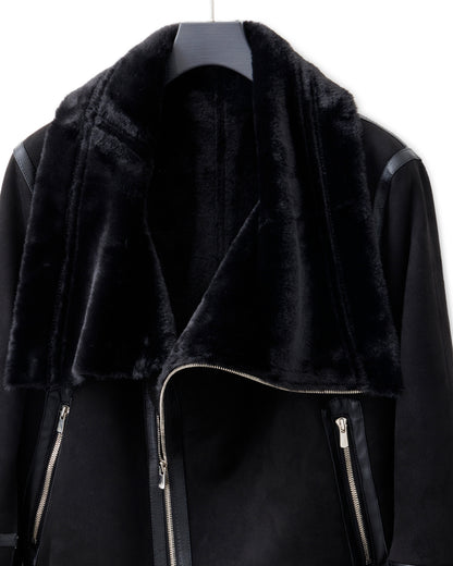 ys Yuji SUGENO / Bonded Shearling High Collar Riders Jacket