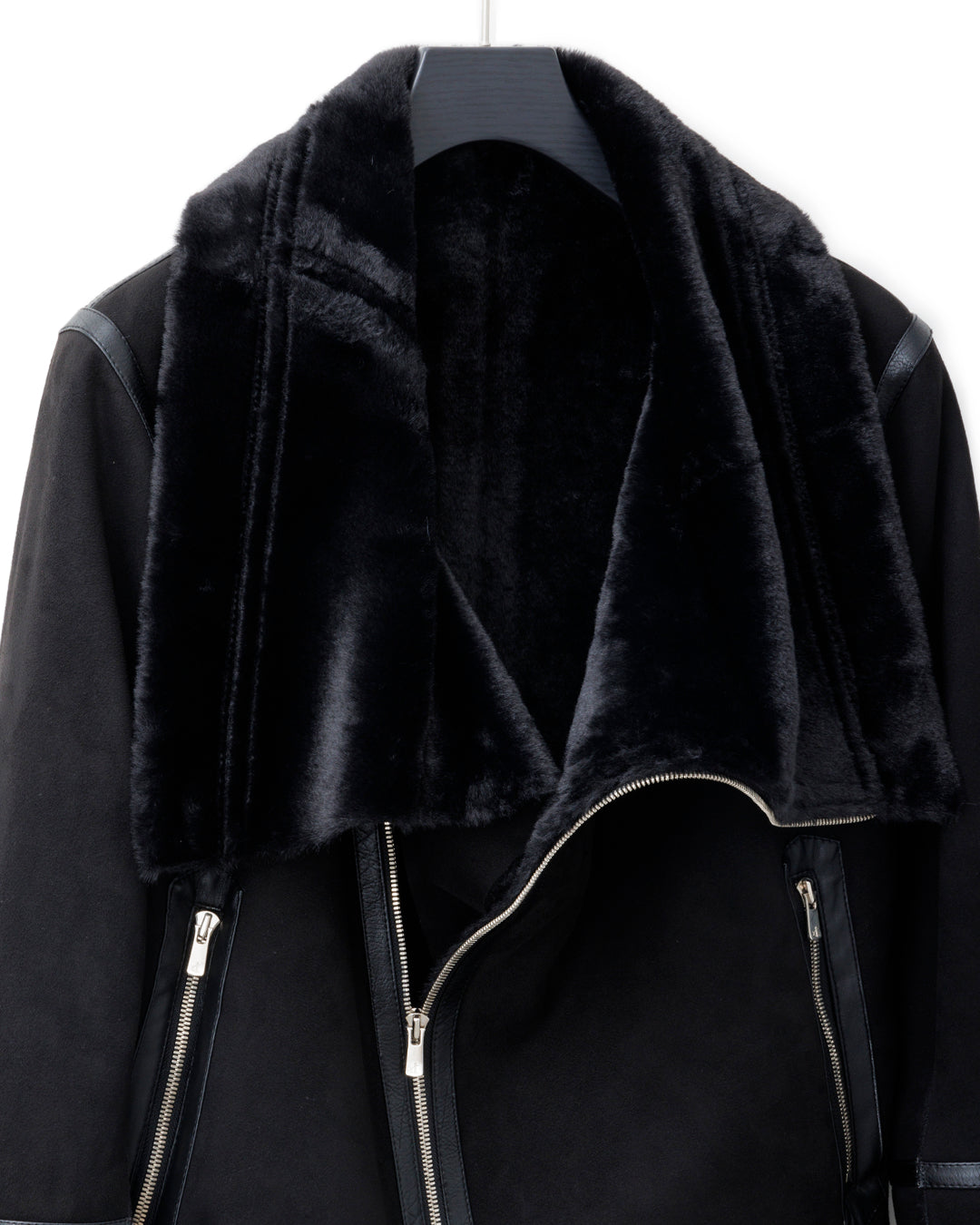 ys Yuji SUGENO / Bonded Shearling High Collar Riders Jacket