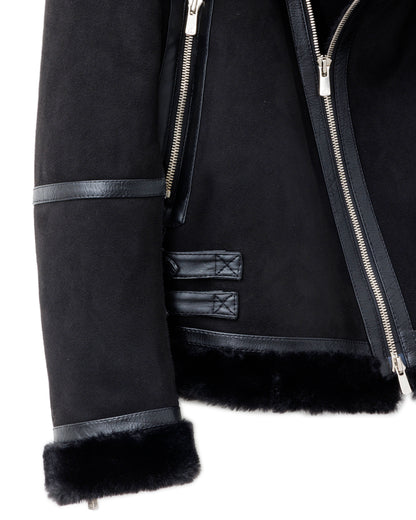 ys Yuji SUGENO / Bonded Shearling High Collar Riders Jacket