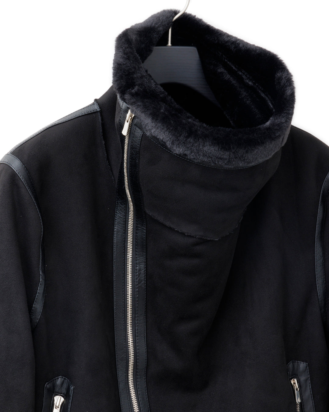 ys Yuji SUGENO / Bonded Shearling High Collar Riders Jacket