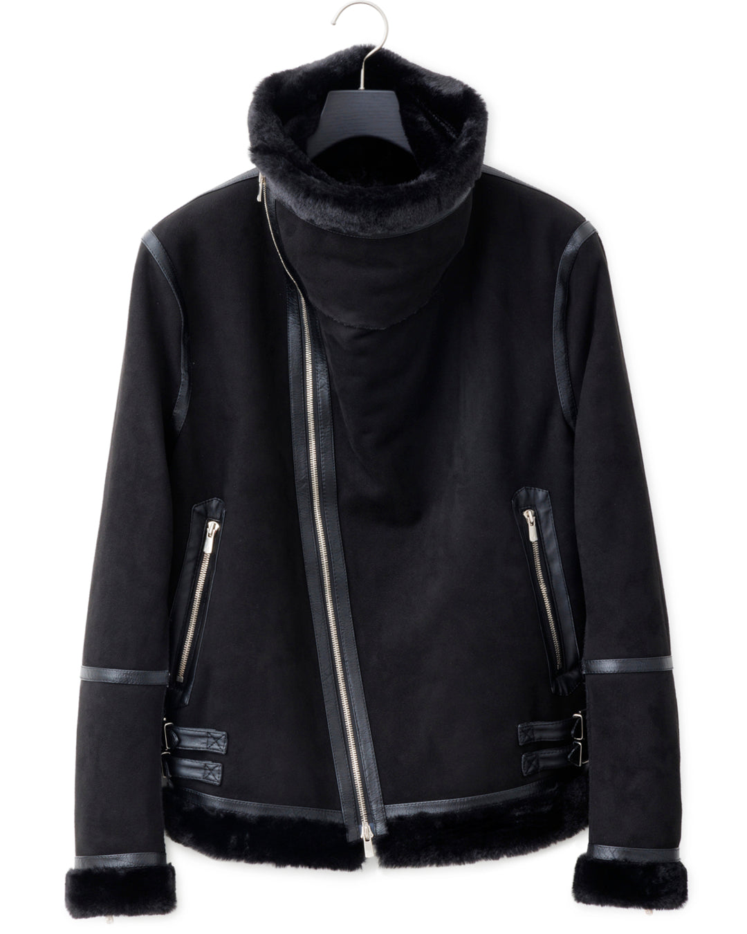 ys Yuji SUGENO / Bonded Shearling High Collar Riders Jacket
