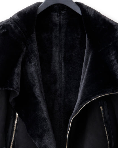 ys Yuji SUGENO / Bonded Shearling High Collar Riders Jacket