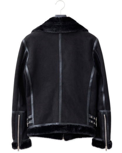 ys Yuji SUGENO / Bonded Shearling High Collar Riders Jacket