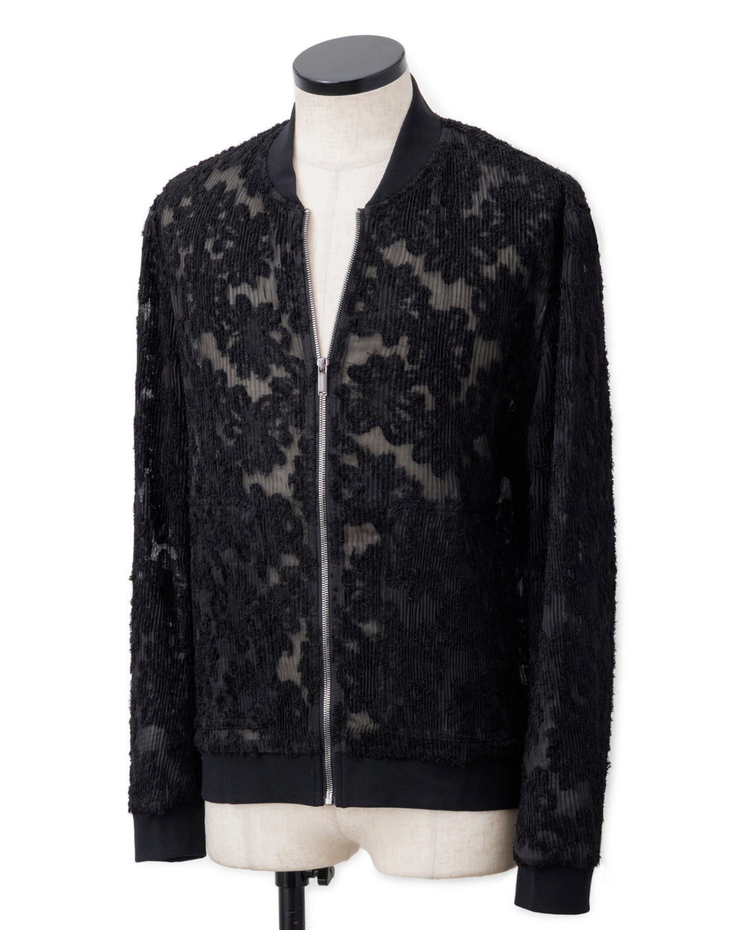 HARRISON WONG / Burnt Out Flower Pattern Pleated Jacket