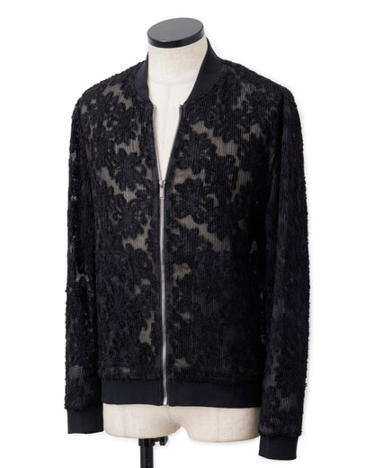 HARRISON WONG / Burnt Out Flower Pattern Pleated Jacket
