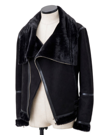 ys Yuji SUGENO / Bonded Shearling High Collar Riders Jacket