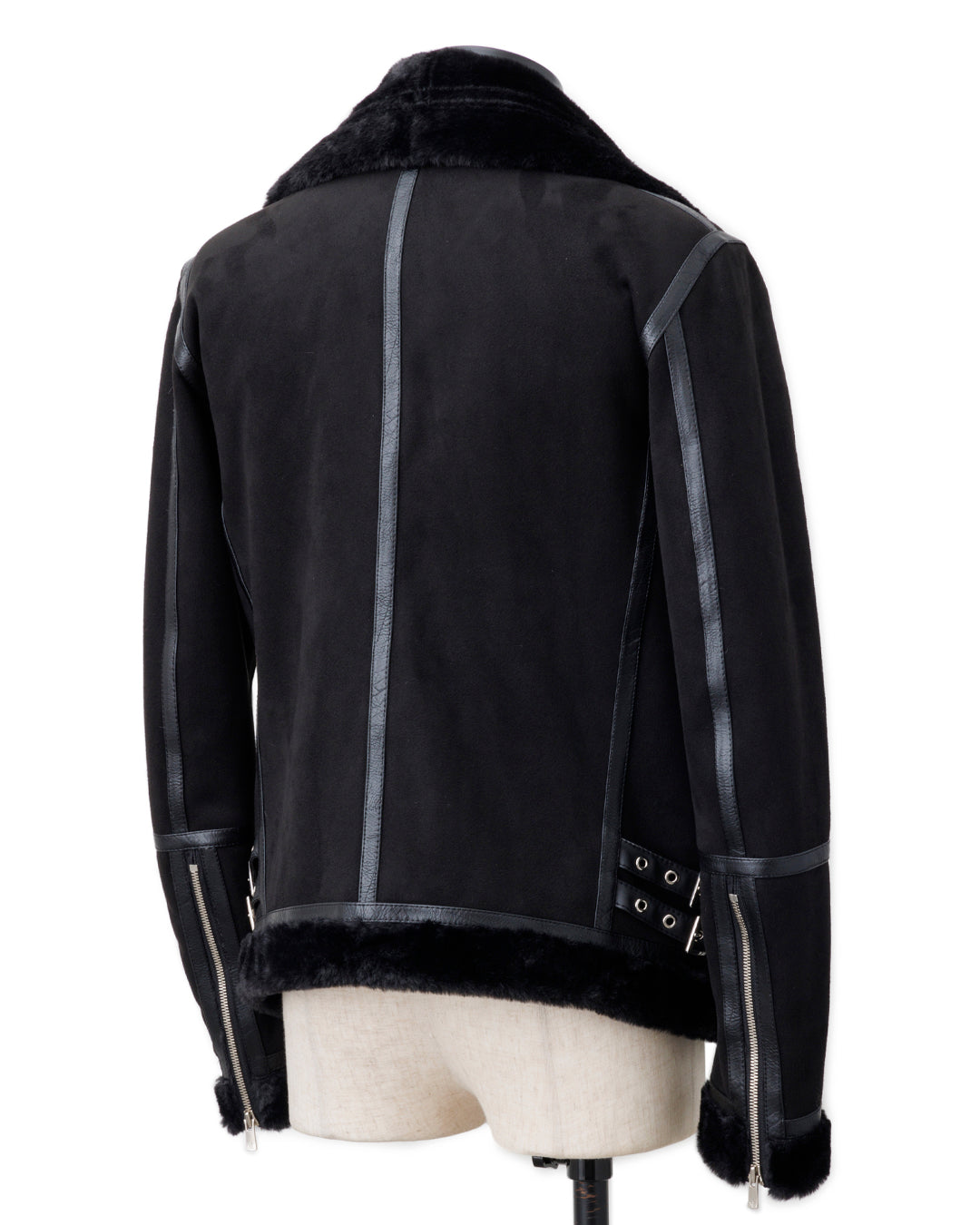 ys Yuji SUGENO / Bonded Shearling High Collar Riders Jacket