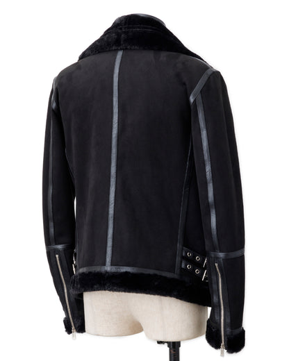 ys Yuji SUGENO / Bonded Shearling High Collar Riders Jacket