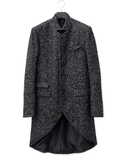 Bennu / Wooly Tweed Round-Tail Long Jacket