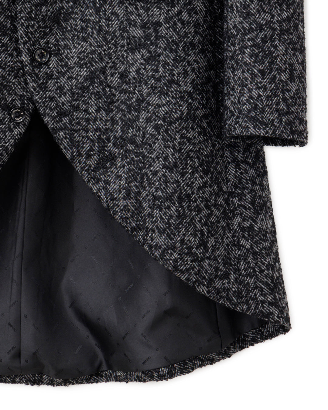 Bennu / Wooly Tweed Round-Tail Long Jacket