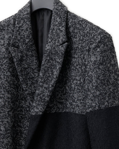 Bennu / Wooly Tweed Switch Long Coat - GRAY