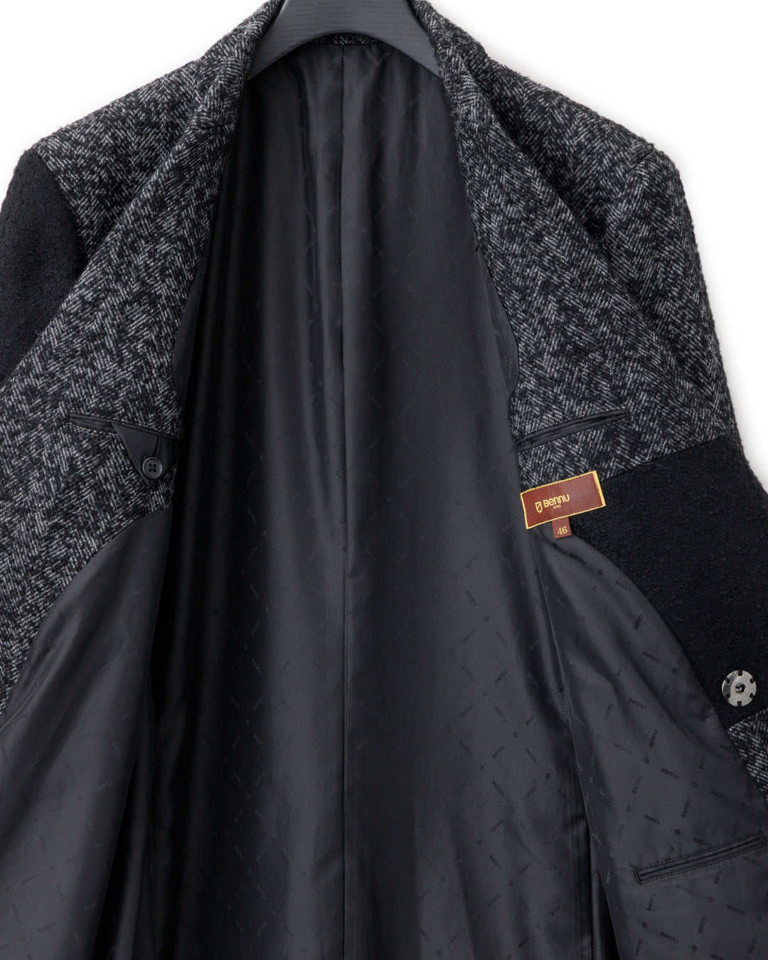 Bennu / Wooly Tweed Switch Long Coat - GRAY