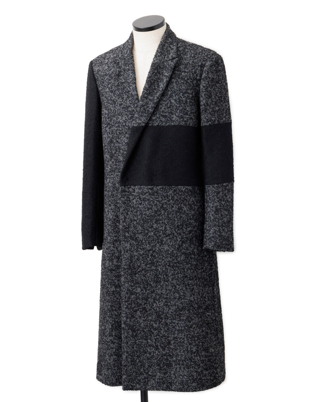 Bennu / Wooly Tweed Switch Long Coat - GRAY