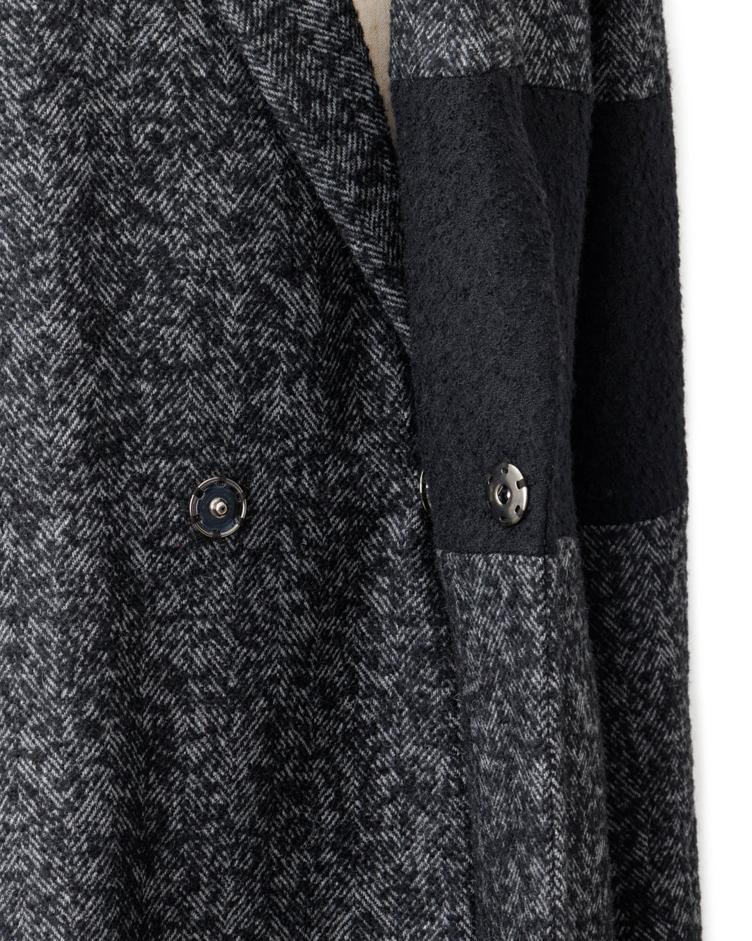 Bennu / Wooly Tweed Switch Long Coat - GRAY