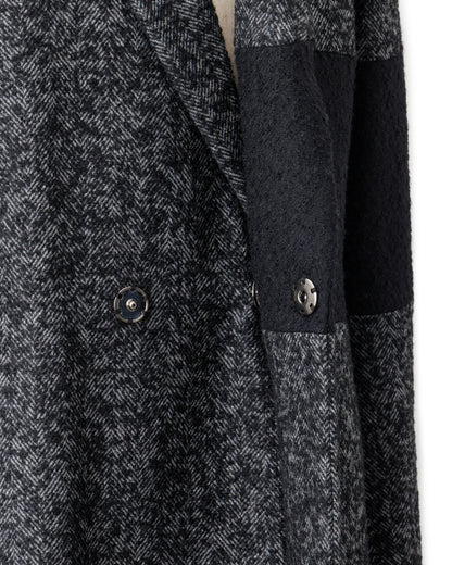 Bennu / Wooly Tweed Switch Long Coat - GRAY