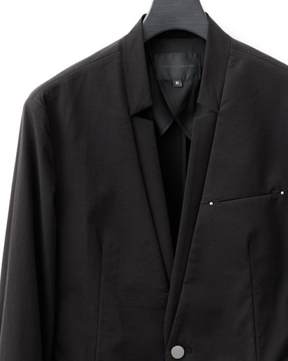 HARRISON WONG / Stand Collar Blazer With Studs - Black