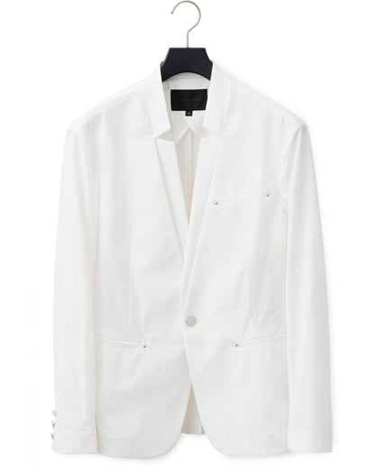 HARRISON WONG / Stand Collar Blazer With Studs - White