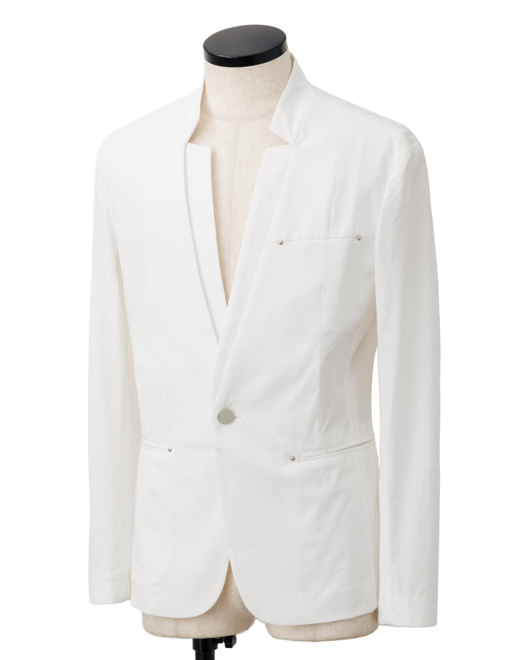 HARRISON WONG / Stand Collar Blazer With Studs - White